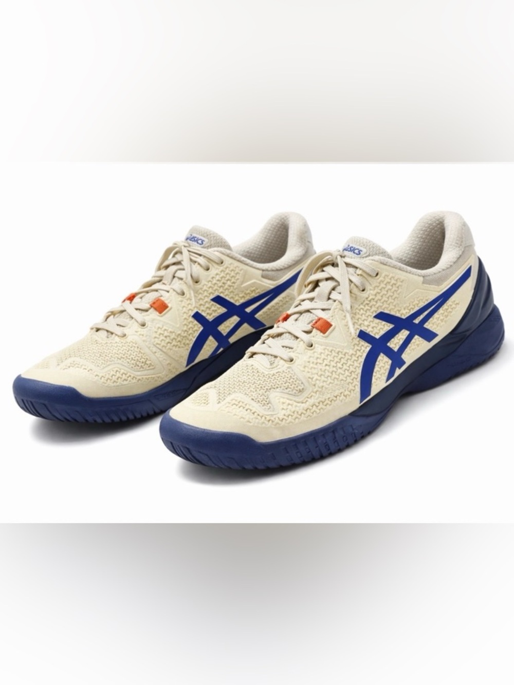 ASICS Indoor Court Shoes Women’s 8 White Blue Volleyball Pickleball Tennis EUC